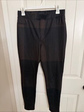 Sanctuary/Anthropologie Black and Brown Plaid Stretch Dress Pants M